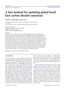 A fast method for updating global fossil fuel carbon dioxide emissions