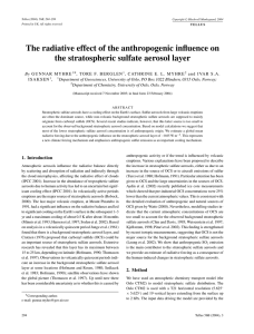 The radiative effect of the anthropogenic influence on