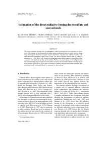 Estimation of the direct radiative forcing due to sulfate and