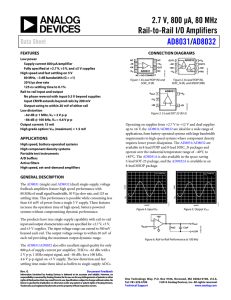 2.7 V, 800 μA, 80 MHz Rail-to-Rail I/O Amplifiers / AD8031