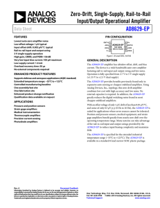 Zero-Drift, Single-Supply, Rail-to-Rail Input/Output Operational Amplifier AD8629-EP Data Sheet