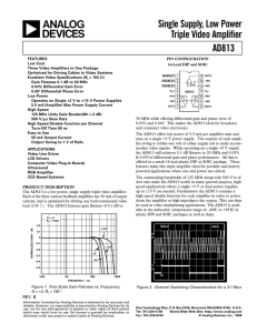 a Single Supply, Low Power Triple Video Amplifier AD813