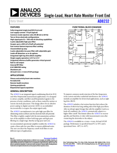 Single-Lead, Heart Rate Monitor Front End AD8232 Data Sheet