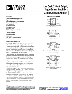 Low Cost, 250 mA Output, Single-Supply Amplifiers AD8531/AD8532/AD8534