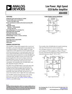 Low Power, High Speed CCD Buffer Amplifier ADA4800