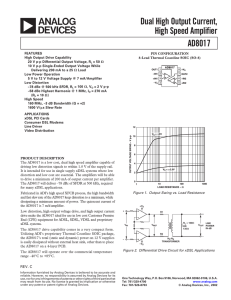 a Dual High Output Current, High Speed Amplifier AD8017