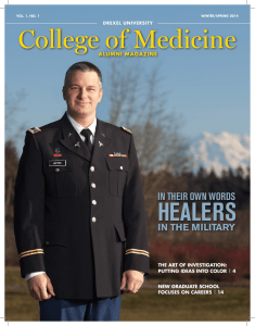 College of Medicine HEALERS IN THEIR OWN WORDS IN THE MILITARY