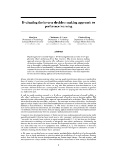 Evaluating the inverse decision-making approach to preference learning