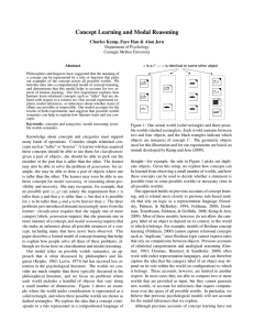 Concept Learning and Modal Reasoning Department of Psychology Carnegie Mellon University