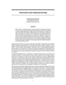Abstraction and relational learning Abstract