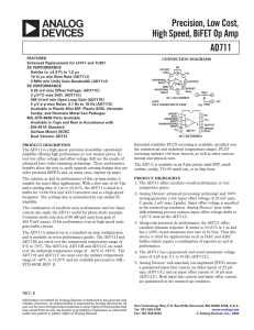 a Precision, Low Cost, High Speed, BiFET Op Amp AD711