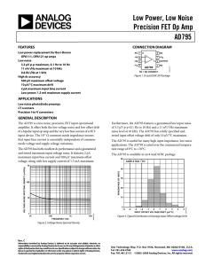 Low Power, Low Noise Precision FET Op Amp AD795