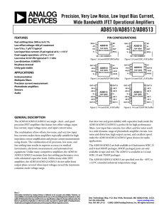 AD8510/AD8512/AD8513 Precision, Very Low Noise, Low Input Bias Current,