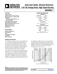 Unity-Gain Stable, Ultralow Distortion, 1 nV/ ADA4899-1