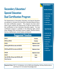Secondary Education/ Special Education Dual Certification Program