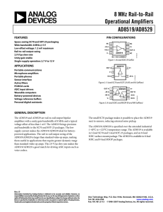 8 MHz Rail-to-Rail Operational Amplifiers AD8519/AD8529