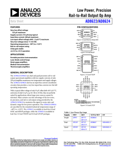 Low Power, Precision Rail-to-Rail Output Op Amp / AD8622