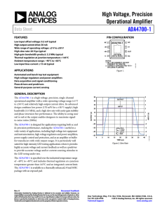 High Voltage, Precision Operational Amplifier ADA4700-1 Data Sheet