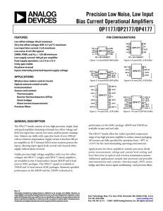 Precision Low Noise, Low Input Bias Current Operational Amplifiers OP1177/OP2177/OP4177