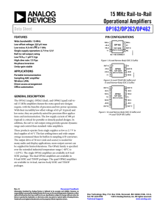 15 MHz Rail-to-Rail Operational Amplifiers /