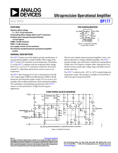 Ultraprecision Operational Amplifier OP177 Data Sheet FEATURES
