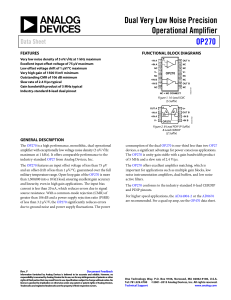 Dual Very Low Noise Precision Operational Amplifier OP270 Data Sheet