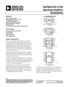 Dual/Quad Rail-to-Rail Operational Amplifiers OP295/OP495