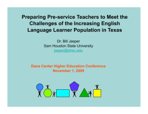 Preparing Pre-service Teachers to Meet the Challenges of the Increasing English