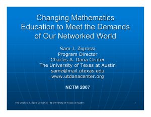 Changing Mathematics Education  to Meet the Demands
