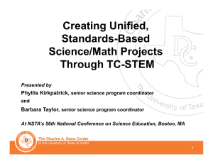 Creating Unified, Standards-Based Science/Math Projects Through TC-STEM