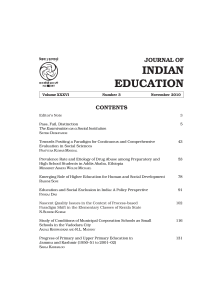 INDIAN EDUCATION JOURNAL OF CONTENTS