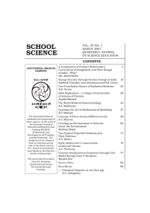 SCHOOL SCIENCE CONTENTS VOL. 45 NO. 1