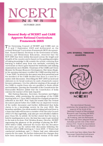 T General Body of NCERT and CABE Approve National Curriculum Framework-2005