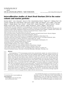 Intercalibration studies of short-lived thorium-234 in the water