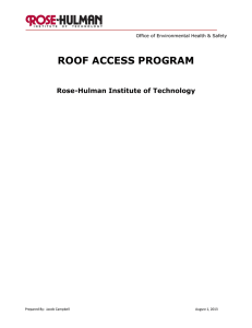 ROOF ACCESS PROGRAM Rose-Hulman Institute of Technology  
