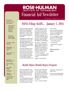 FAFSA Filing AGAIN…  January 1, 2016