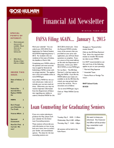 FAFSA Filing AGAIN…  January 1, 2015