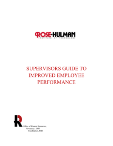 SUPERVISORS GUIDE TO IMPROVED EMPLOYEE PERFORMANCE