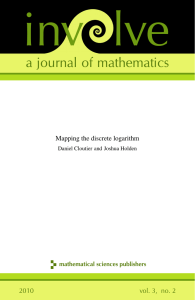 inv lve a journal of mathematics Mapping the discrete logarithm 2010