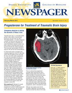 NEWSPAGER Progesterone for Treatment of Traumatic Brain Injury C M