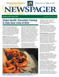 NEWSPAGER Global Health: Simulation Training to Help Save Lives at Birth D