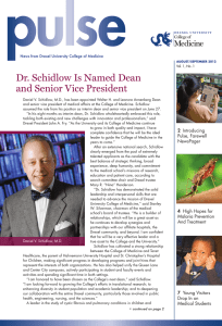 Dr. Schidlow Is Named Dean and Senior Vice President