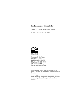 The Economics of Climate Policy Charles D. Kolstad and Michael Toman