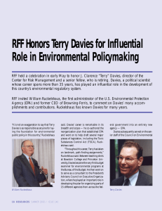 RFF Honors Terry Davies for Influential Role in Environmental Policymaking