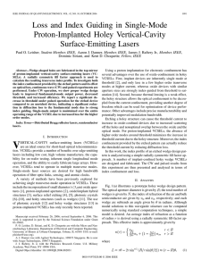 Loss and Index Guiding in Single-Mode Proton-Implanted Holey Vertical-Cavity Surface-Emitting Lasers