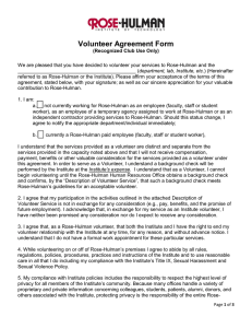 Volunteer Agreement Form