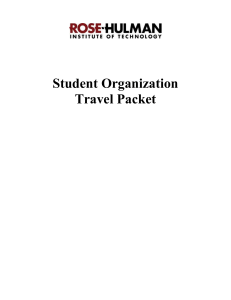 Student Organization Travel Packet