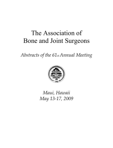 The Association of Bone and Joint Surgeons Abstracts of the 61