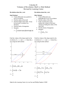 Calculus II: Volumes of Revolution: Shell vs. Disk Method