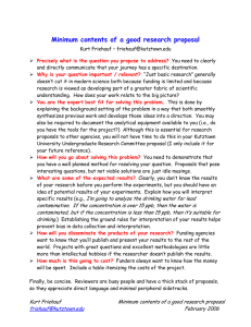 Minimum contents of a good research proposal